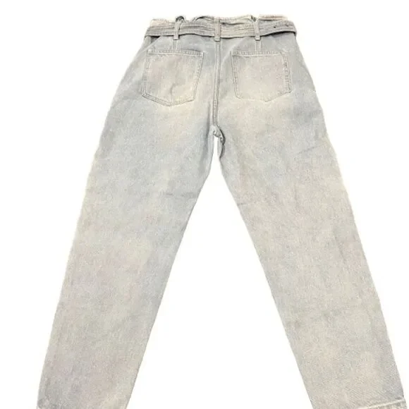 We The Free Pleated Belted High Rise Women's Light Denim Jeans Size 28 - Picture 6 of 13